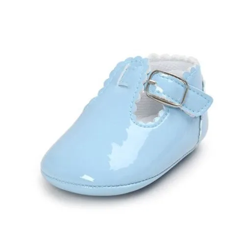 Fashion PU leather baby moccasins shoes T bar red