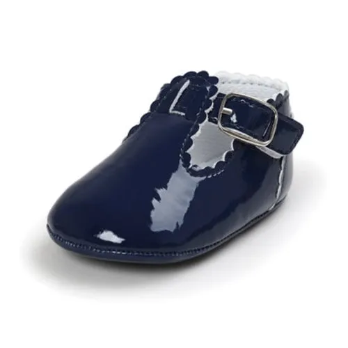 Fashion PU leather baby moccasins shoes T bar red