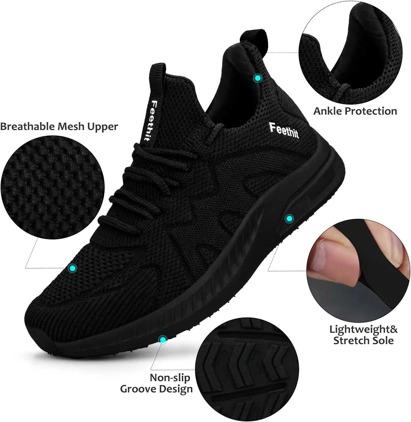Feethit Women's Running Shoes Lightweight Breathable Walking Sneakers Non-Slip Tennis Gym Workout Athletic Shoes