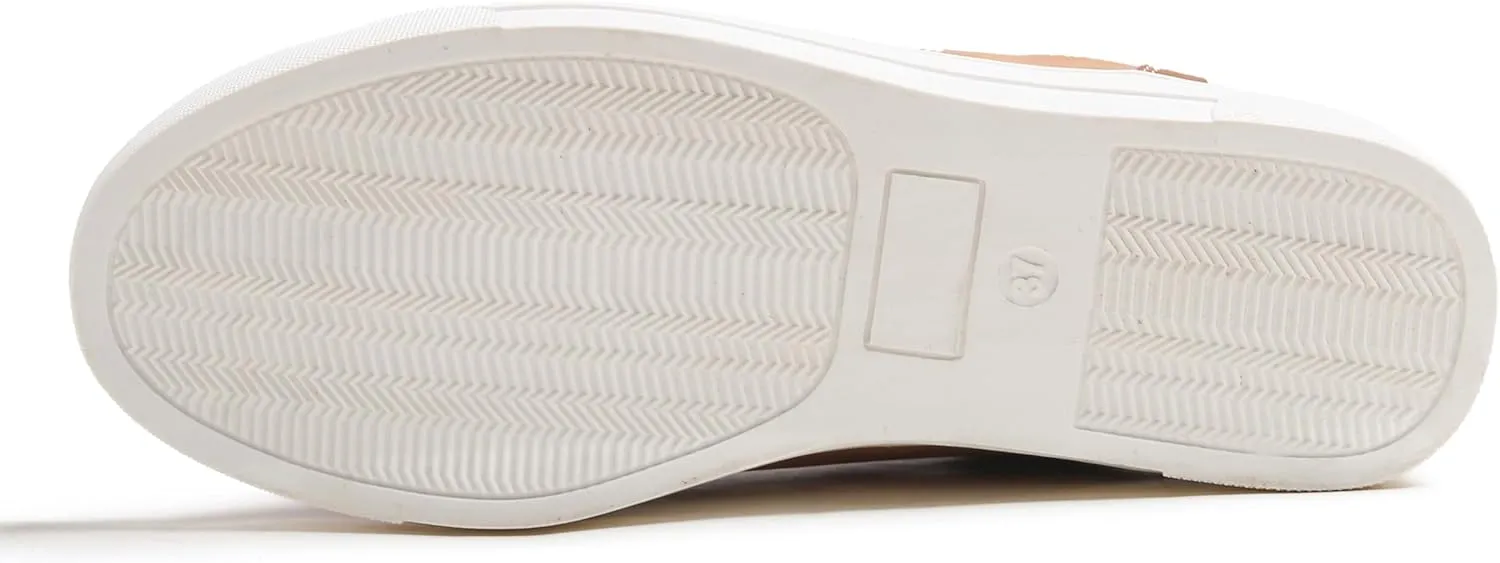 FEVERSOLE Women's Comfort Lightweight Sneaker Vegan Leather Platform Casual Walking Shoes