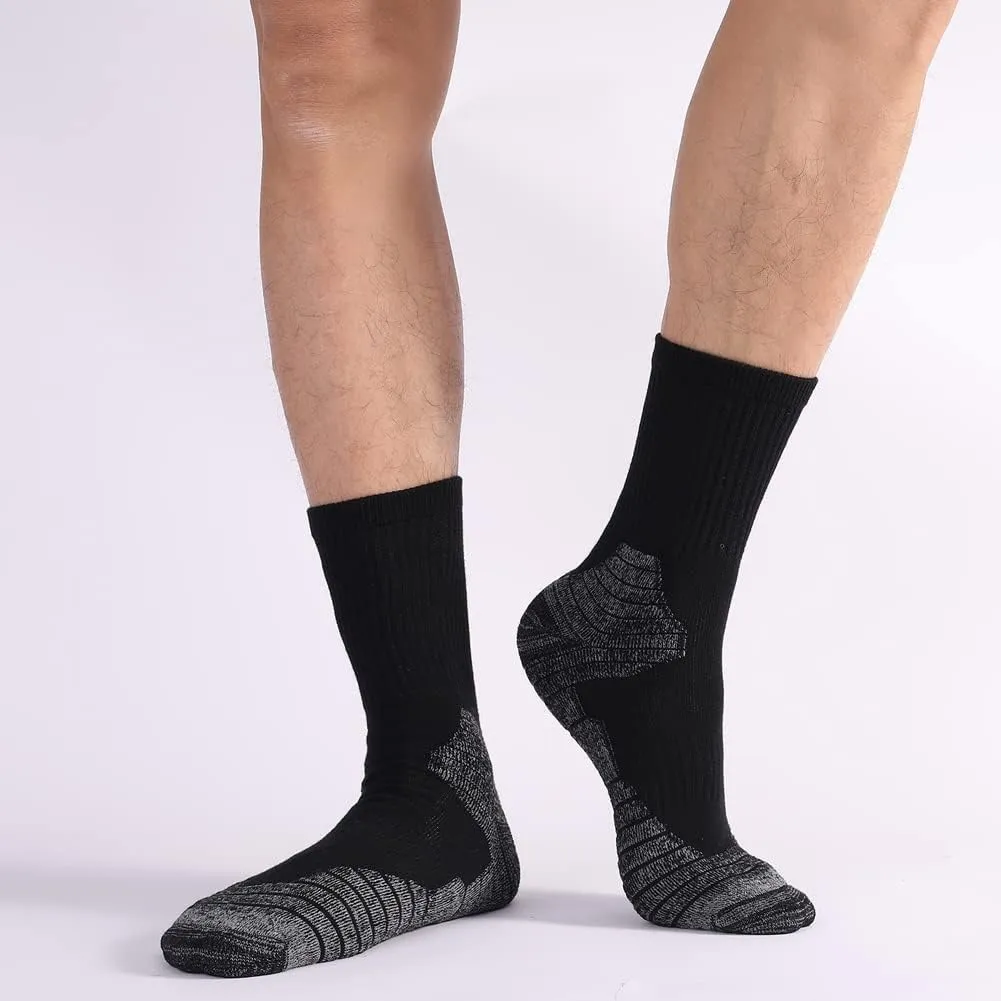 Fitliva Work Socks for Men Cotton Cushioned Boot Socks Ankle Support(6 Pairs)