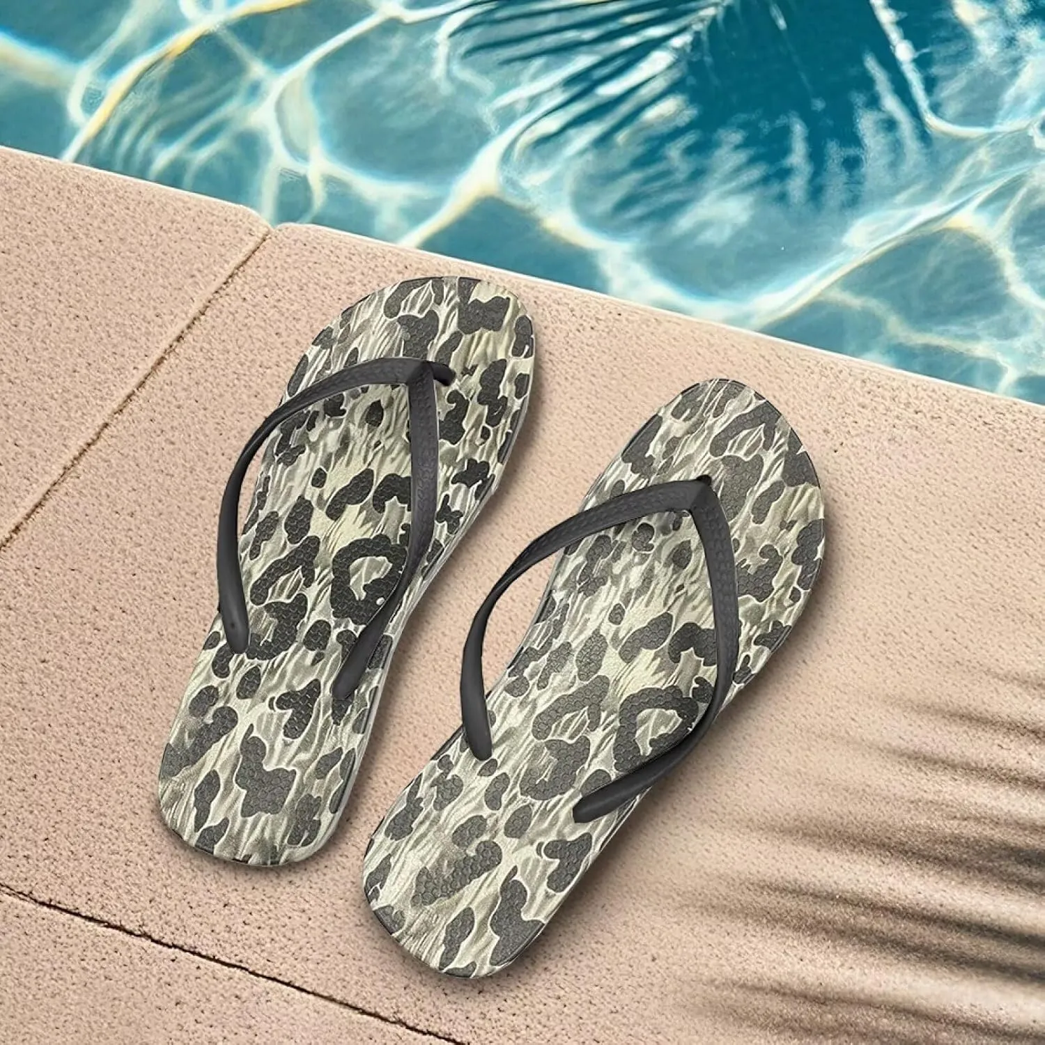Flip Flops for Women Slip on Walking Thong Sandals Arch Support Beach Pool Slide Slippers