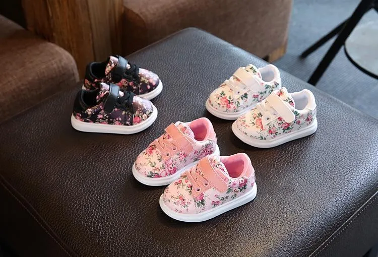 Floral Sneakers Shoes First Walkers Infant Toddler Girl