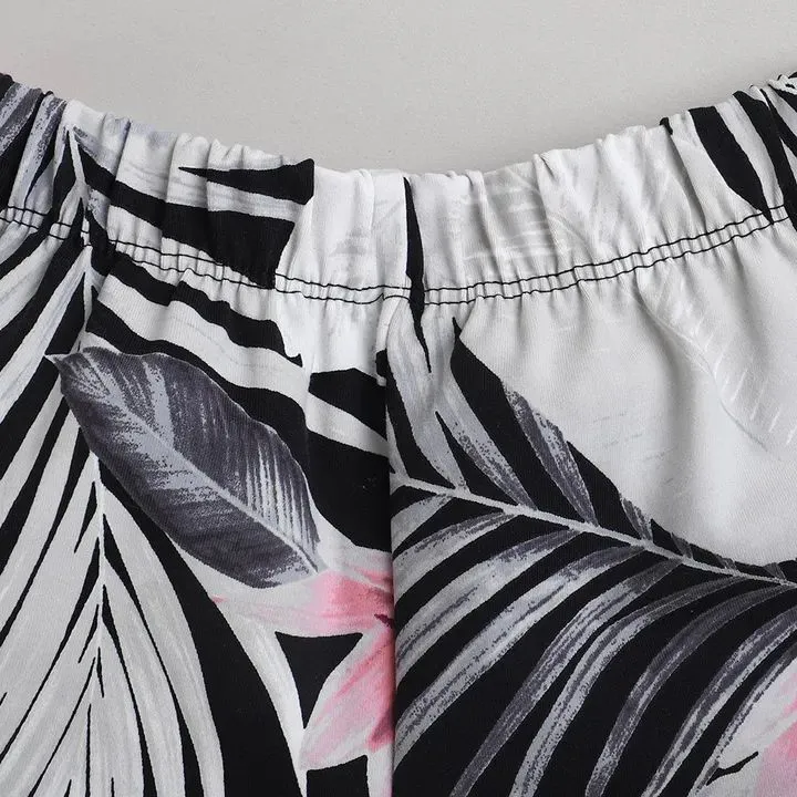 Floral with Leaves Printed Short