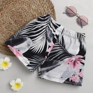 Floral with Leaves Printed Short