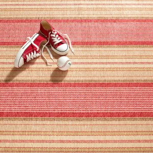 Framboise Ticking Washable Rug