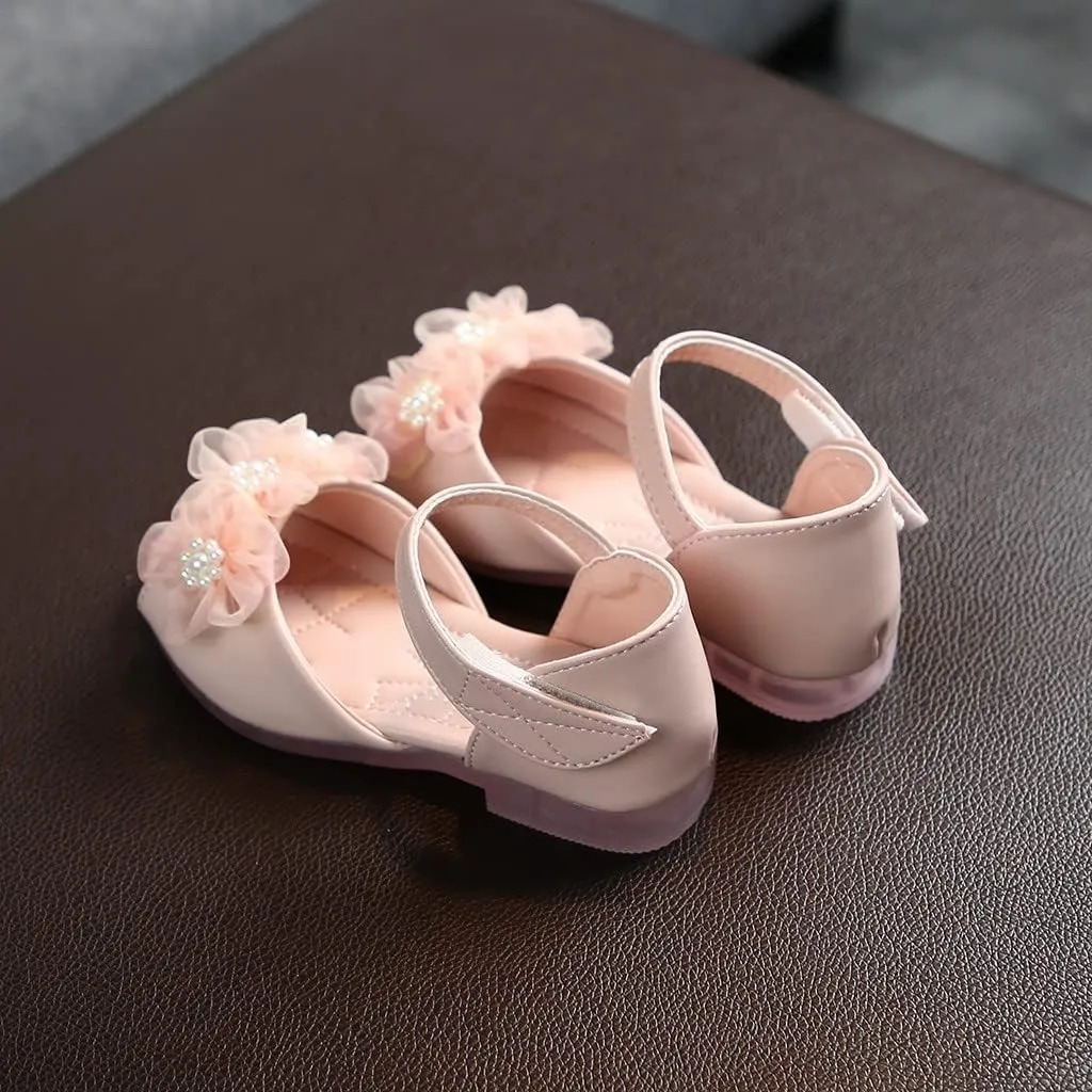 Girls Shoes Toddler Baby Flower Pearl Sandals Kids Party Dress Shoes Lightweight Open Toe Leather Summer Sandals