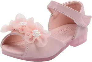 Girls Shoes Toddler Baby Flower Pearl Sandals Kids Party Dress Shoes Lightweight Open Toe Leather Summer Sandals