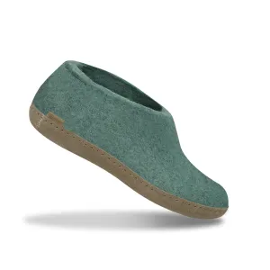 Glerups NZ Felted Wool Shoe with Leather Sole - North Sea