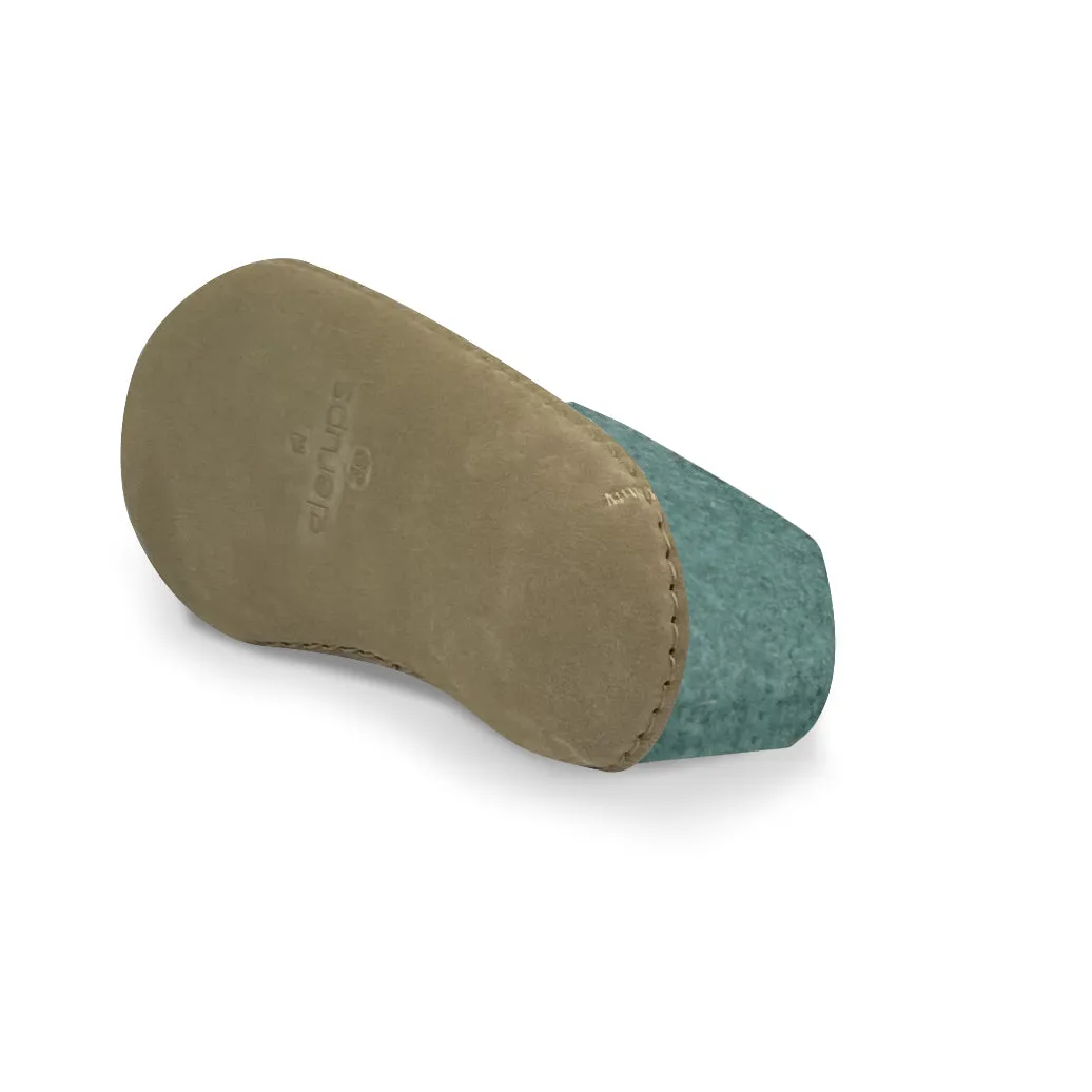 Glerups NZ Felted Wool Shoe with Leather Sole - North Sea