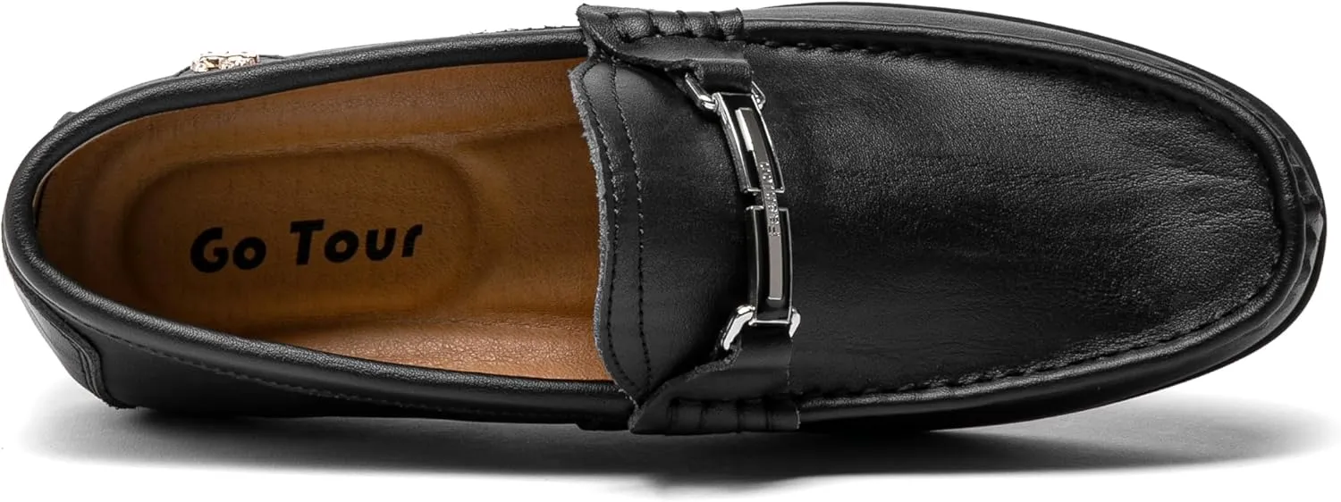 Go Tour Mens Casual Leather Fashion Slip on Loafers Shoes