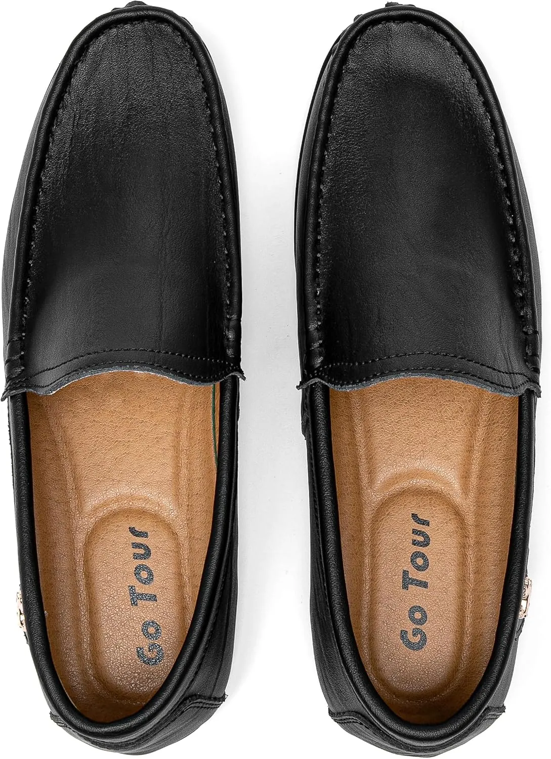 Go Tour Mens Casual Leather Fashion Slip on Loafers Shoes