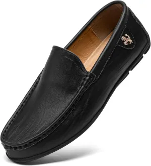 Go Tour Mens Casual Leather Fashion Slip on Loafers Shoes