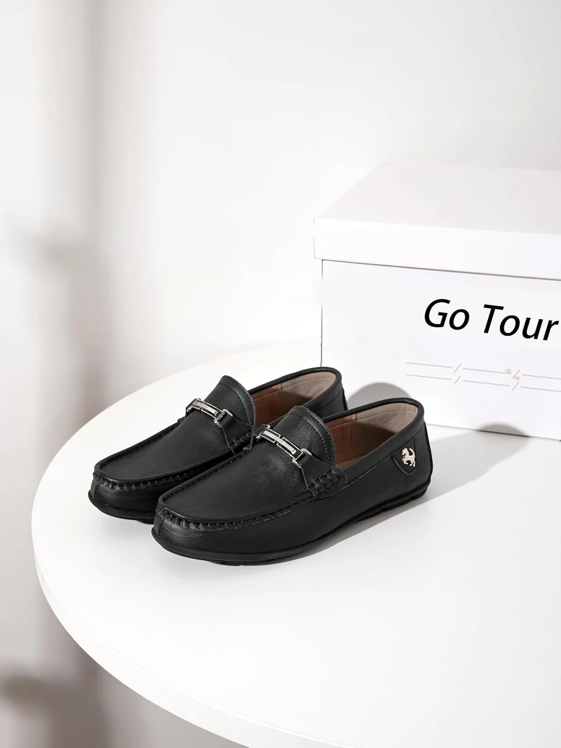 Go Tour Mens Casual Leather Fashion Slip on Loafers Shoes