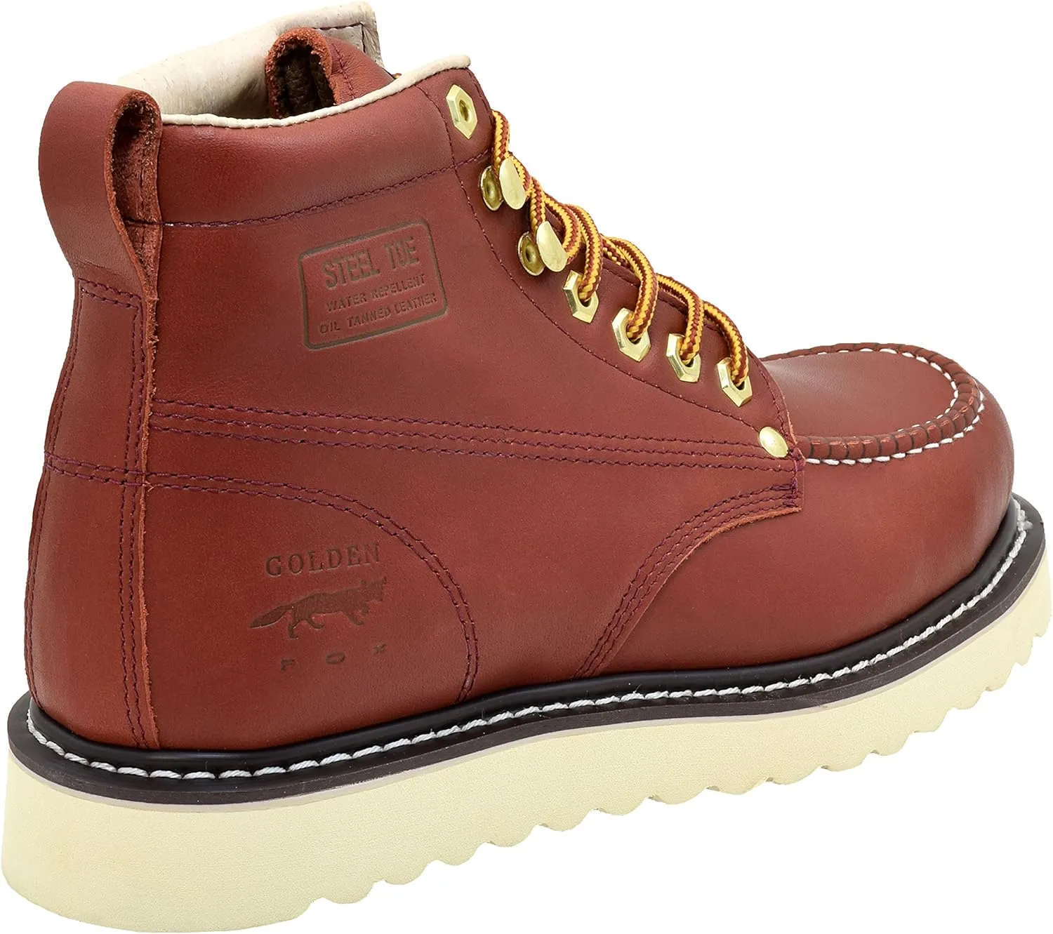 Golden Fox Steel Toe Men's Lightweight Work Boots Moc Toe Boot Insulated