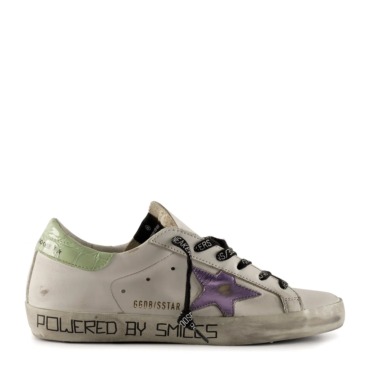 Golden Goose - Superstar Leather Sneakers White-Purple-Green