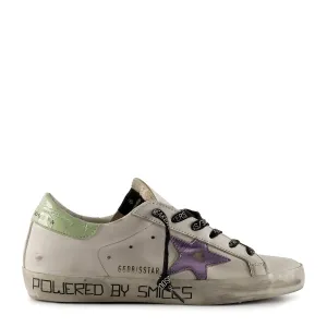 Golden Goose - Superstar Leather Sneakers White-Purple-Green