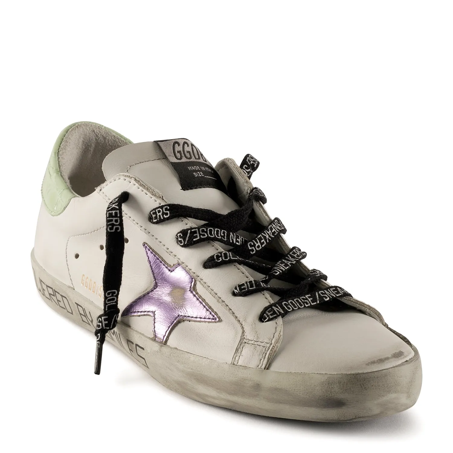 Golden Goose - Superstar Leather Sneakers White-Purple-Green