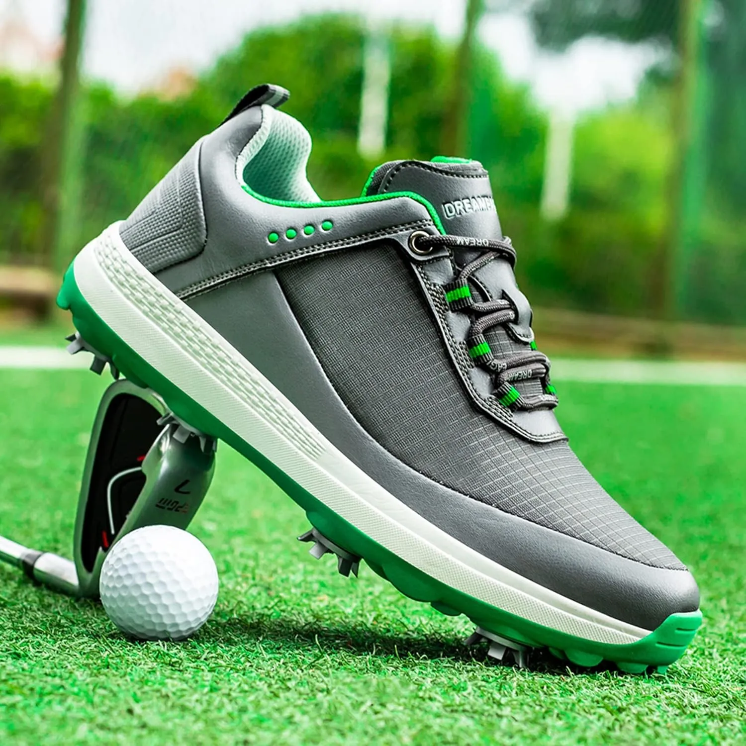Golf Shoes for Mens Spiked Waterproof Sneakers Comfortable Anti-Slip Breathable Soft