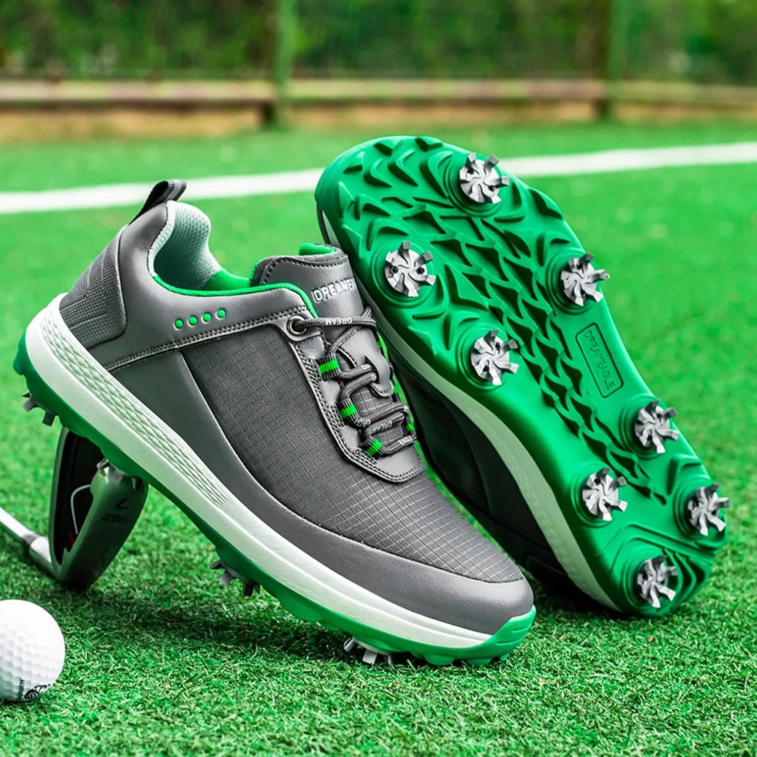 Golf Shoes for Mens Spiked Waterproof Sneakers Comfortable Anti-Slip Breathable Soft