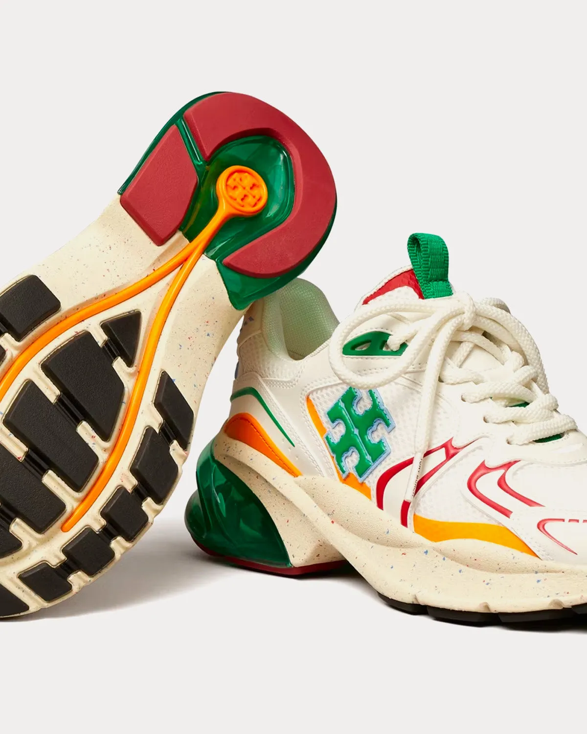 Good Luck  New Ivory / Tory Red / Green Low Top Sneakers