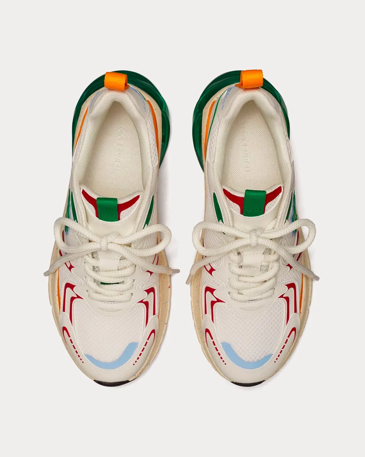 Good Luck  New Ivory / Tory Red / Green Low Top Sneakers