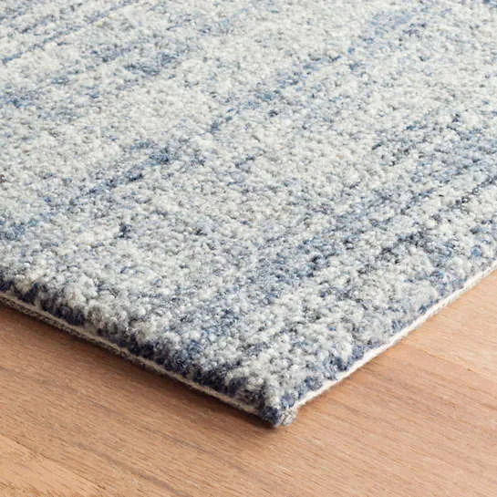 Harris Blue/Ivory Micro Hooked Rug*