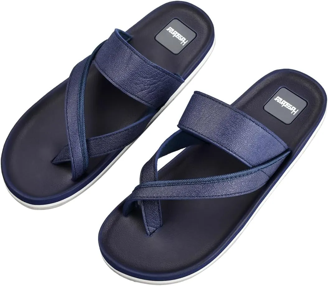 Harssidanzar Flip Flops For Mens,Classical Thong Footbed Sandals Lightweight Beach Sandals KM236US