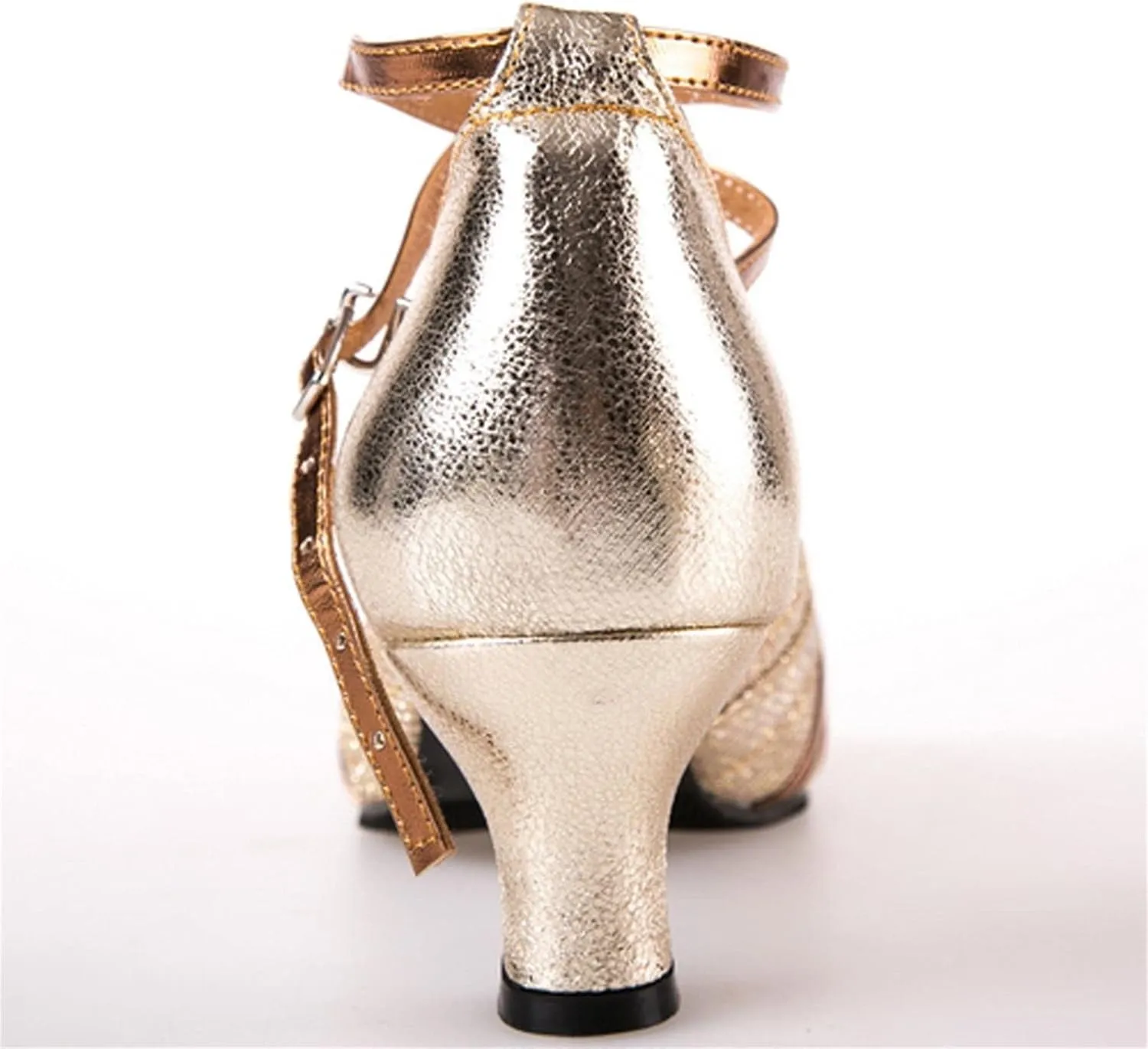 Heels for Women Silver Latin Dance Shoes Satin Open Toe Heel Ballroom Dance Practice Shoes Buckle Prom Heels