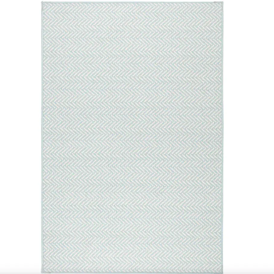 Herringbone Swedish Blue Washable Rug