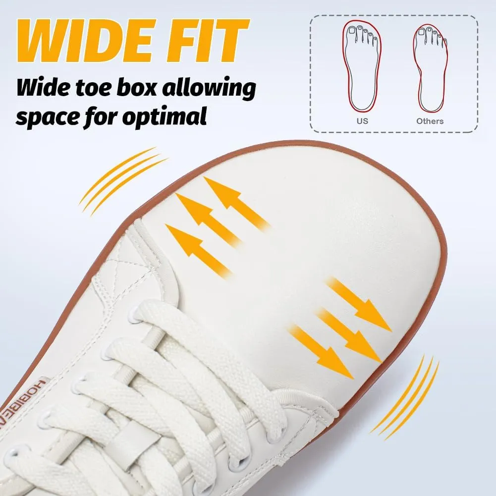 HOBIBEAR Womens Mens Wide Minimalist Barefoot Sneakers Zero Drop Shoes Lightweight Comfortable