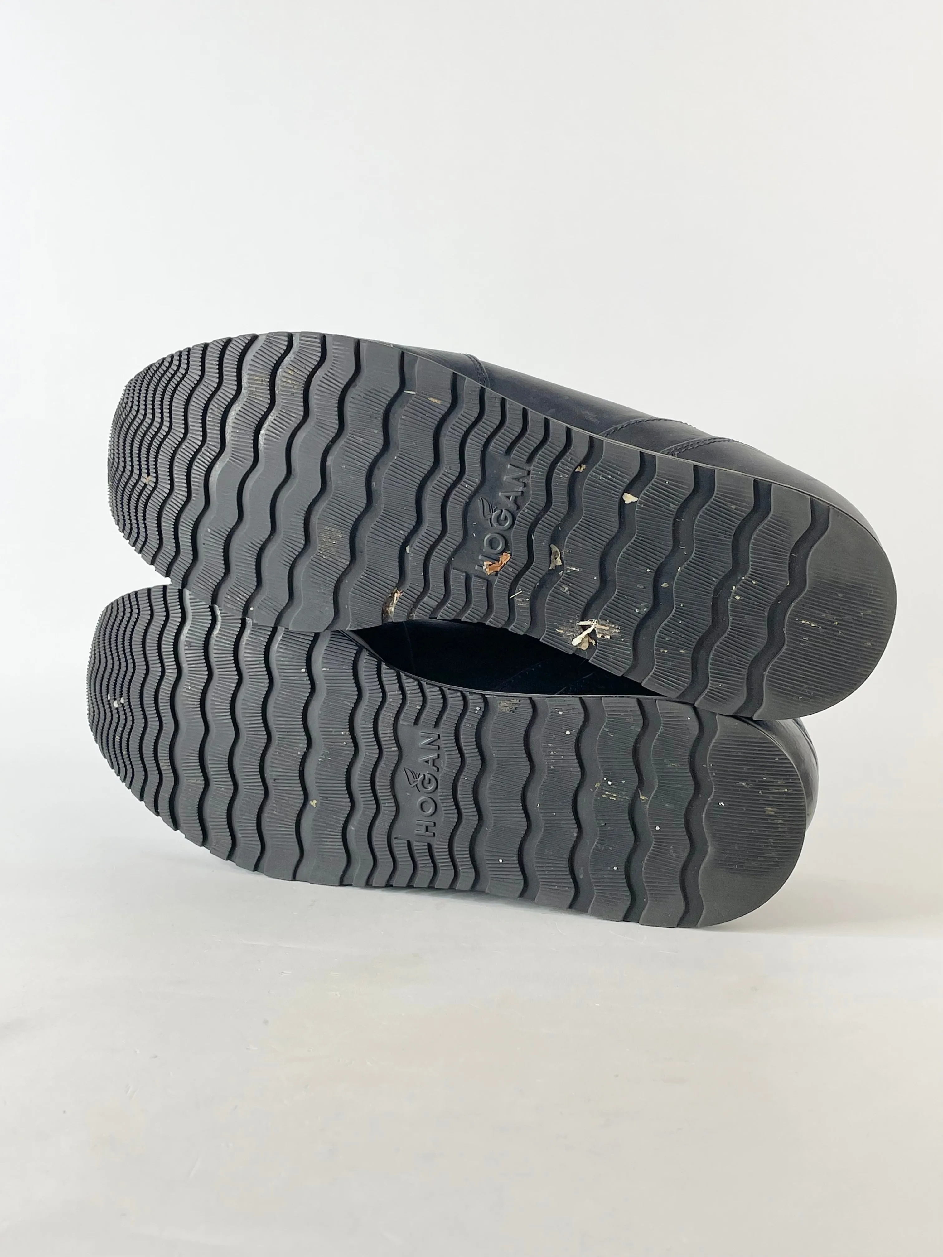 Hogan Navy Blue Leather Sneakers - 7.5