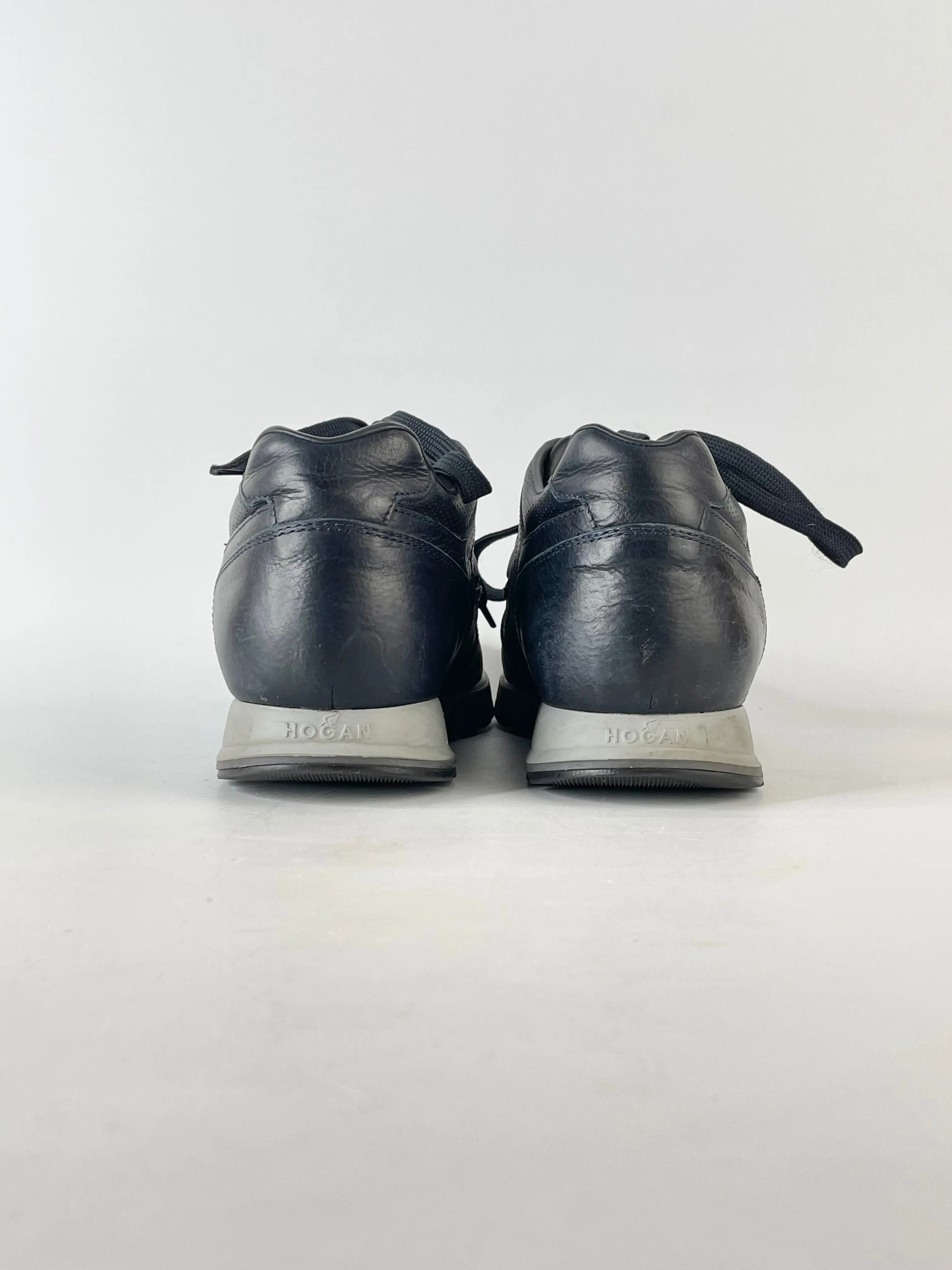 Hogan Navy Blue Leather Sneakers - 7.5