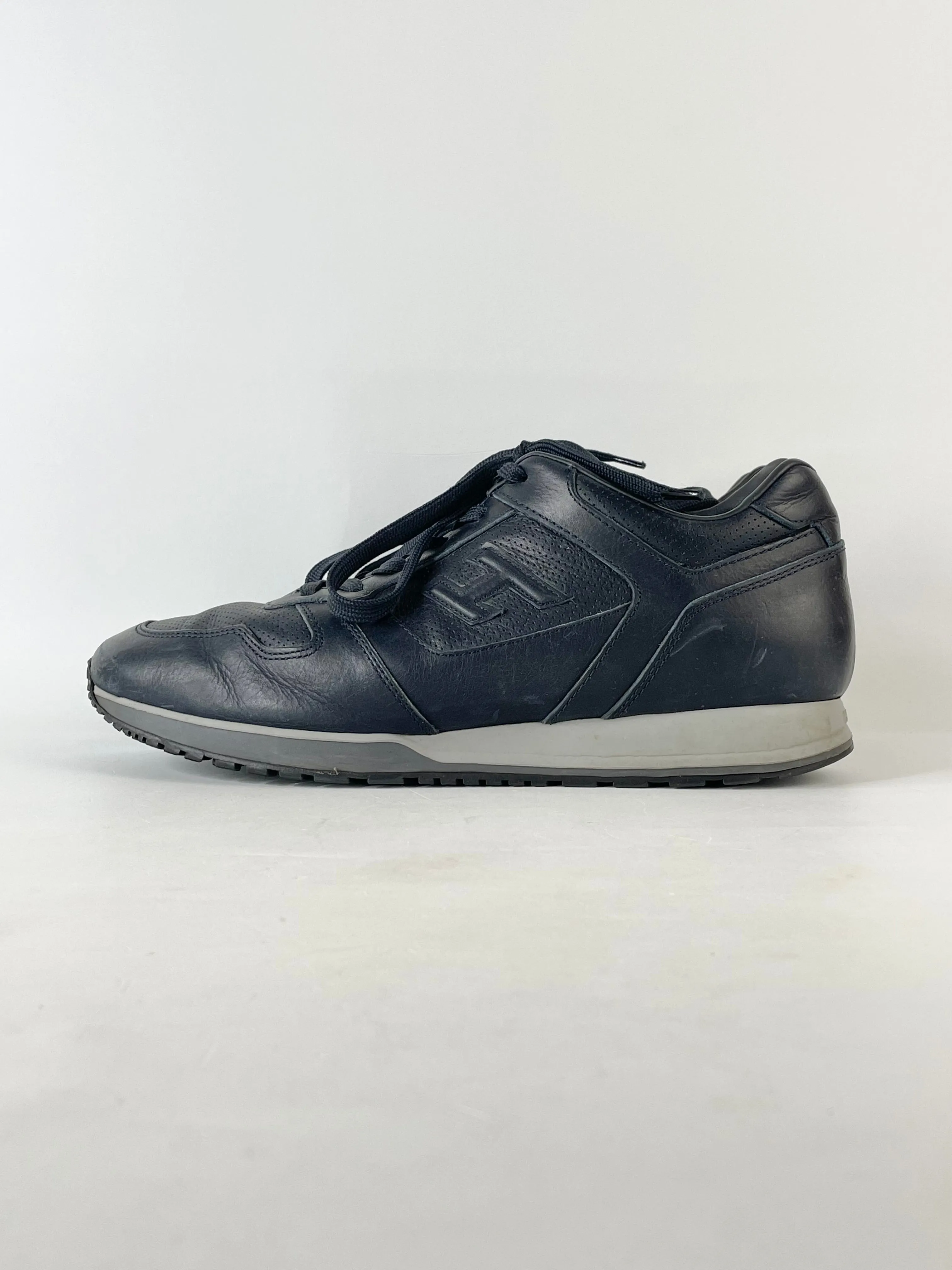 Hogan Navy Blue Leather Sneakers - 7.5