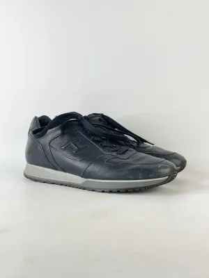 Hogan Navy Blue Leather Sneakers - 7.5