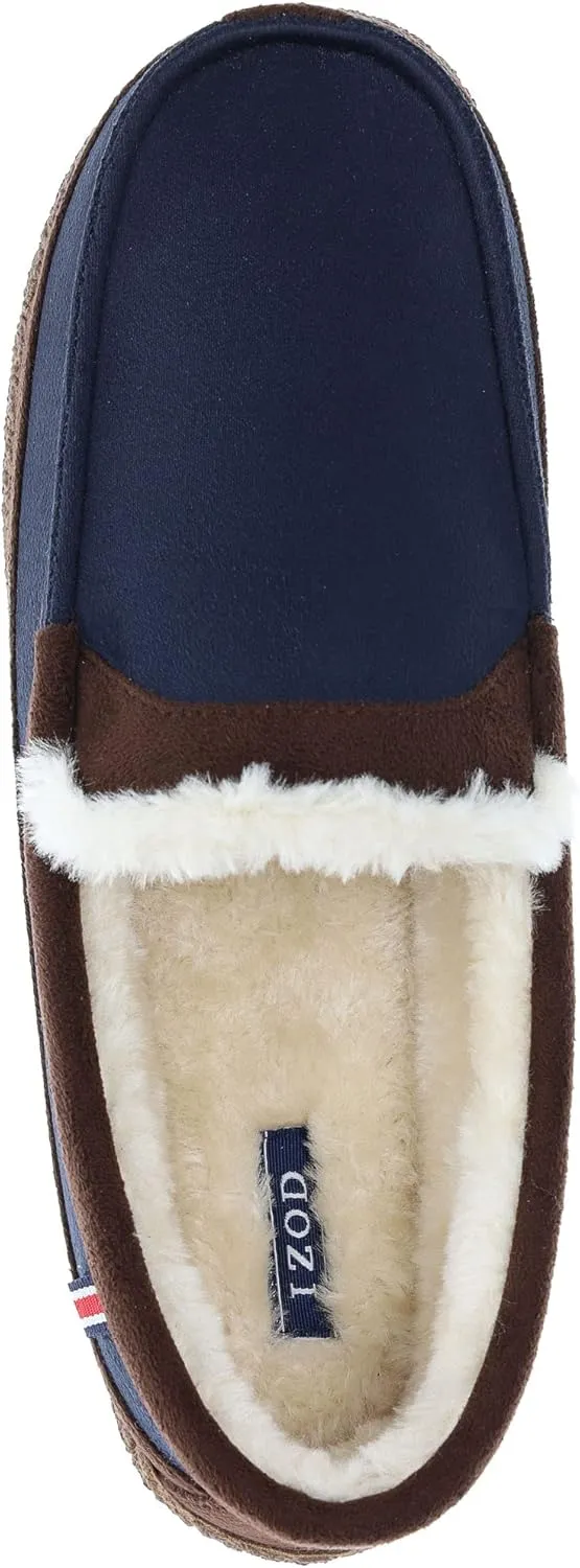 IZOD Men Classic Moccasin Slipper - Warm, Soft, Slip On