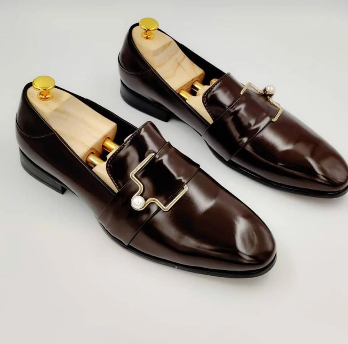 Jack Marc Fashion Buckle Moccasins Shoes