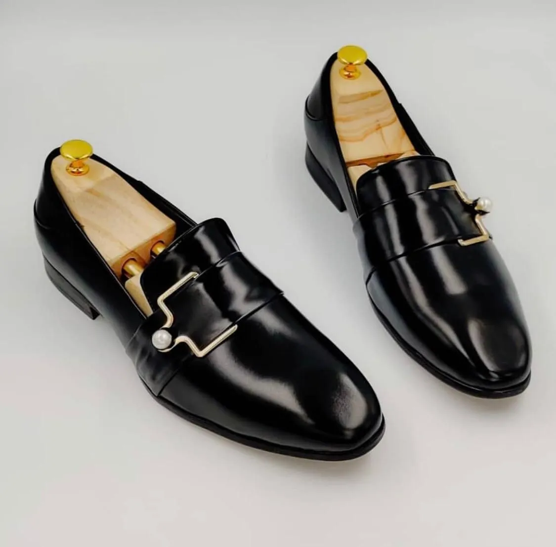 Jack Marc Fashion Buckle Moccasins Shoes