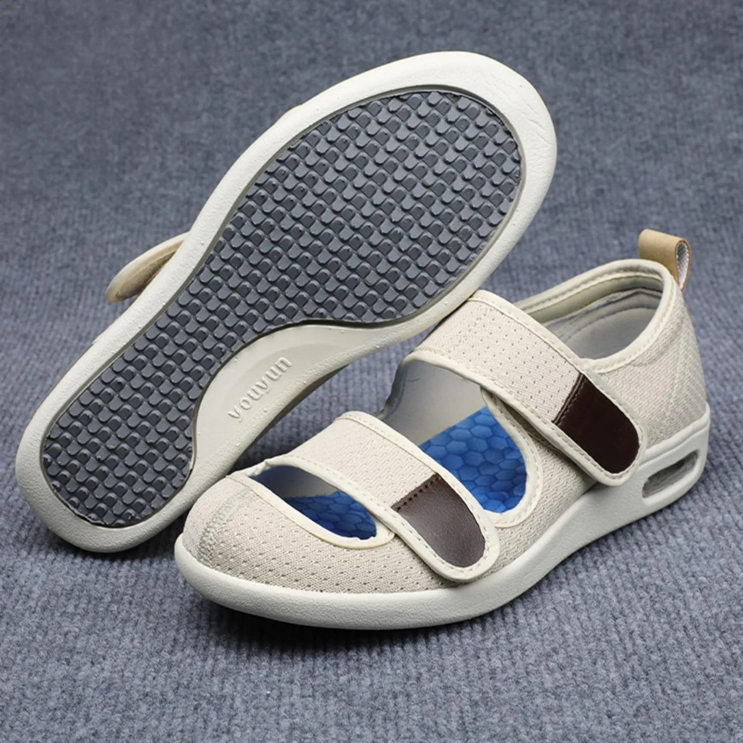 JITUUE Women Comfortable Diabetic Shoes Nursing Orthopedic Memory Foam Arch Suppor Walking Shoes