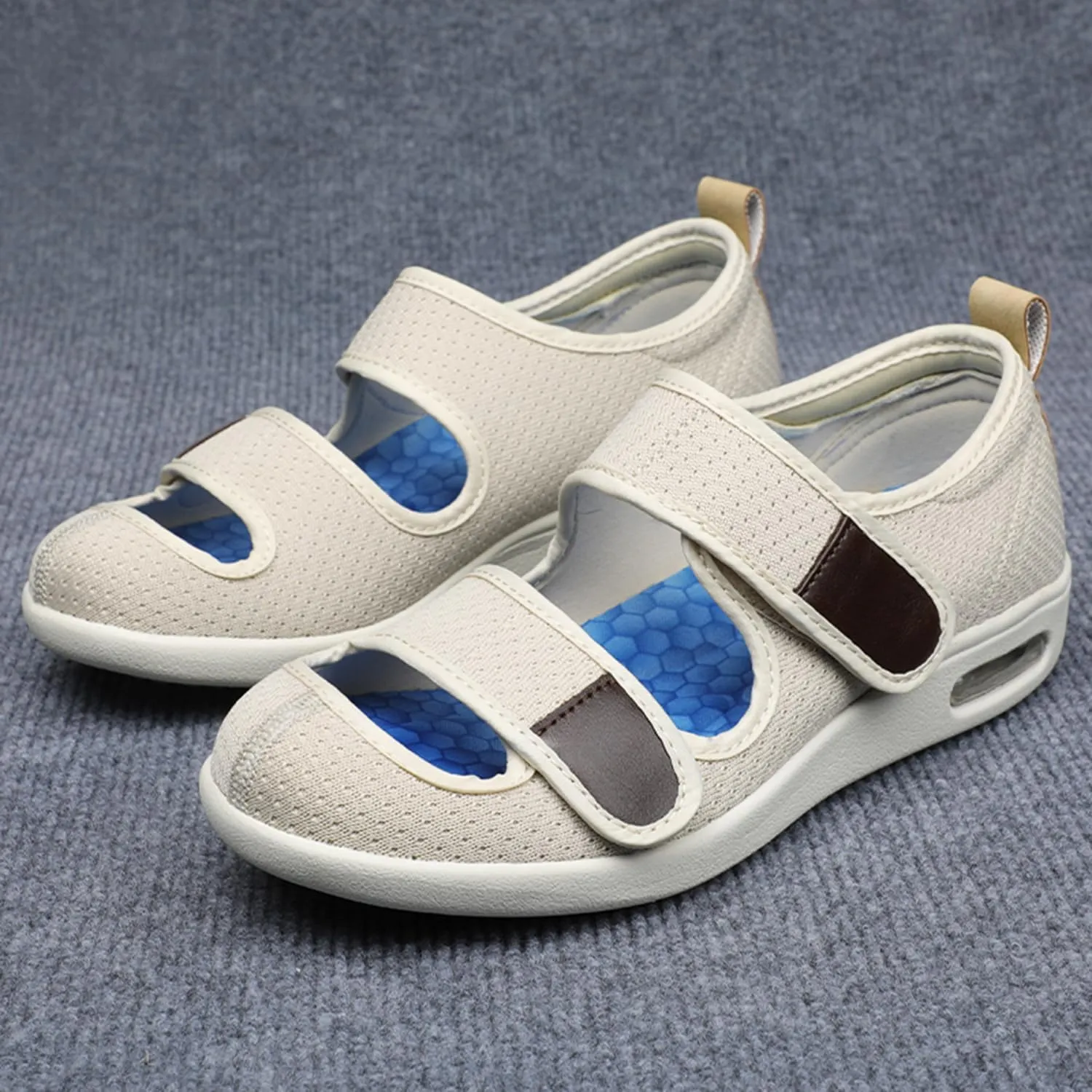 JITUUE Women Comfortable Diabetic Shoes Nursing Orthopedic Memory Foam Arch Suppor Walking Shoes