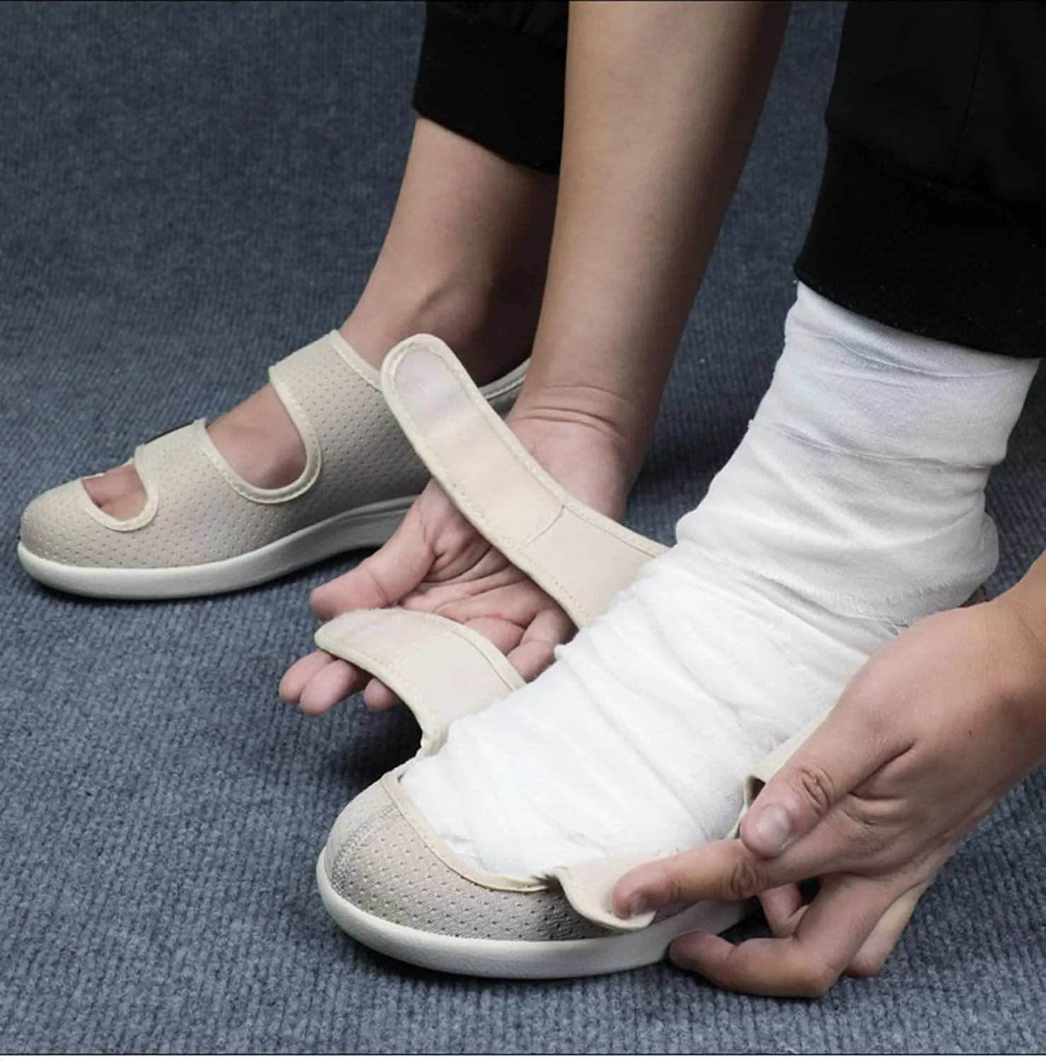 JITUUE Women Comfortable Diabetic Shoes Nursing Orthopedic Memory Foam Arch Suppor Walking Shoes