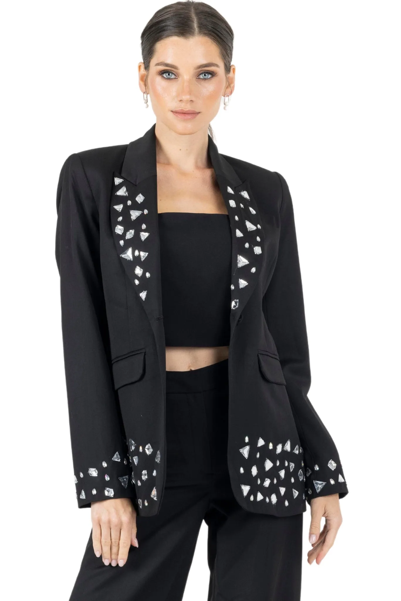 Joslin White Stone Blazer in  Black