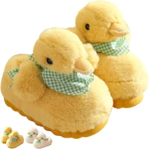 Kids Duck Slippers Cute Cartoon Duck Toddler Warm Slipper Unisex Girls Boys Winter Fuzzy House Slipper Soft Plush Indoor Cozy Lightweight Non-Slip Shoes