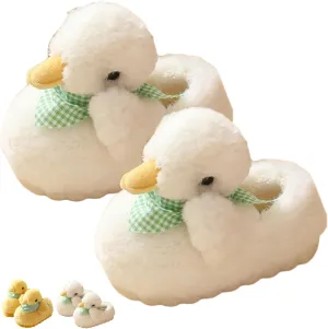 Kids Duck Slippers Cute Cartoon Duck Toddler Warm Slipper Unisex Girls Boys Winter Fuzzy House Slipper Soft Plush Indoor Cozy Lightweight Non-Slip Shoes