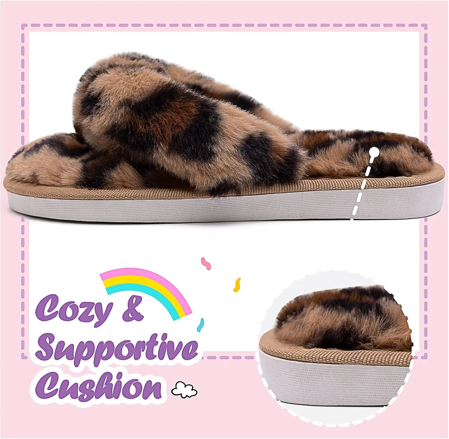 Kids Flip Flop Slippers Soft Plush Fuzzy House Home Thong Slippers for Boys and Girls Open Toe Indoor Outdoor Warm Comfy Slip On