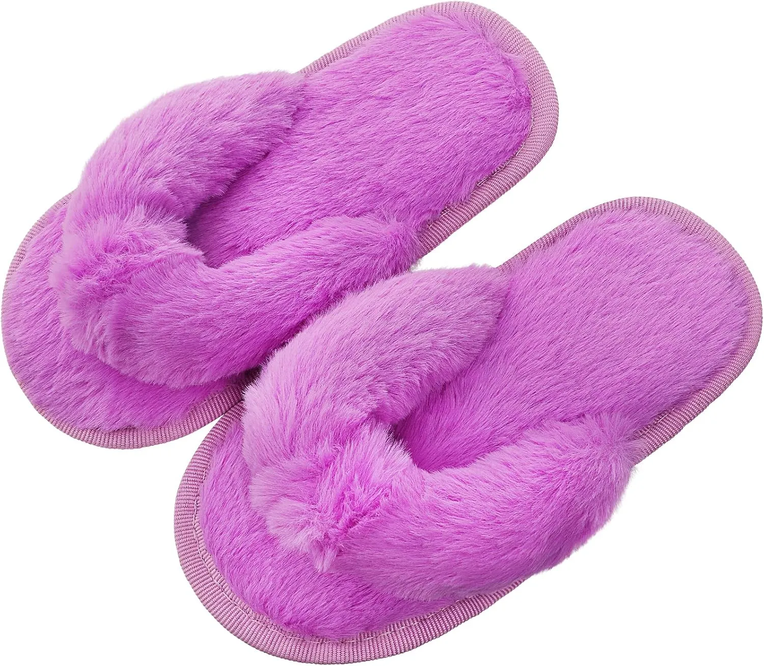 Kids Flip Flop Slippers Soft Plush Fuzzy House Home Thong Slippers for Boys and Girls Open Toe Indoor Outdoor Warm Comfy Slip On