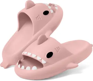 Kids Shark Slides Boys Girls Toddlers Cloud Shower Slippers Cute Cartoon Open Toe Sandals Cushioned Thick Sole Beach Pool Shoes