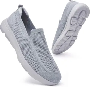 konhill Men's Walking Shoes Slip on Loafers- Mesh Casual Tennis Sneaker Breathable Shoes