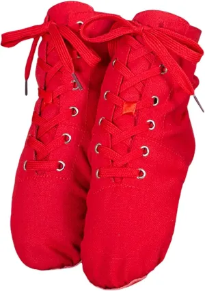 Lace up Jazz Boots Women Canvas Dance Boots Black Jazz Shoes For Men Ballroom Dance Flat with Split Sole