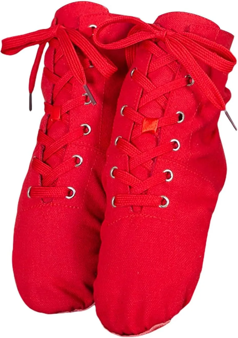 Lace up Jazz Boots Women Canvas Dance Boots Black Jazz Shoes For Men Ballroom Dance Flat with Split Sole